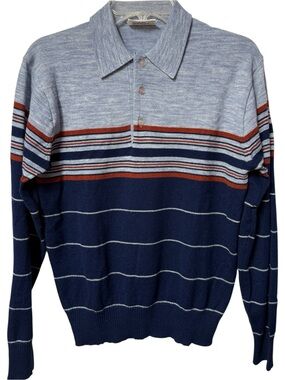 VTG Mister Man Striped Sweater Shirt Sz M